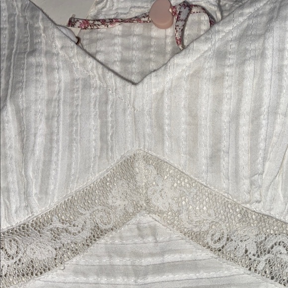 NWT Loveshackfancy Cinnamon Pintucked Lace Inset Mini Dress white size 00 - Picture 11 of 14